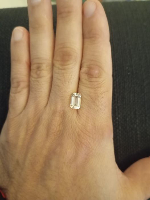 Topázio Amarelo "Champagne" Natural 4,10ct - Corte Esmeralda