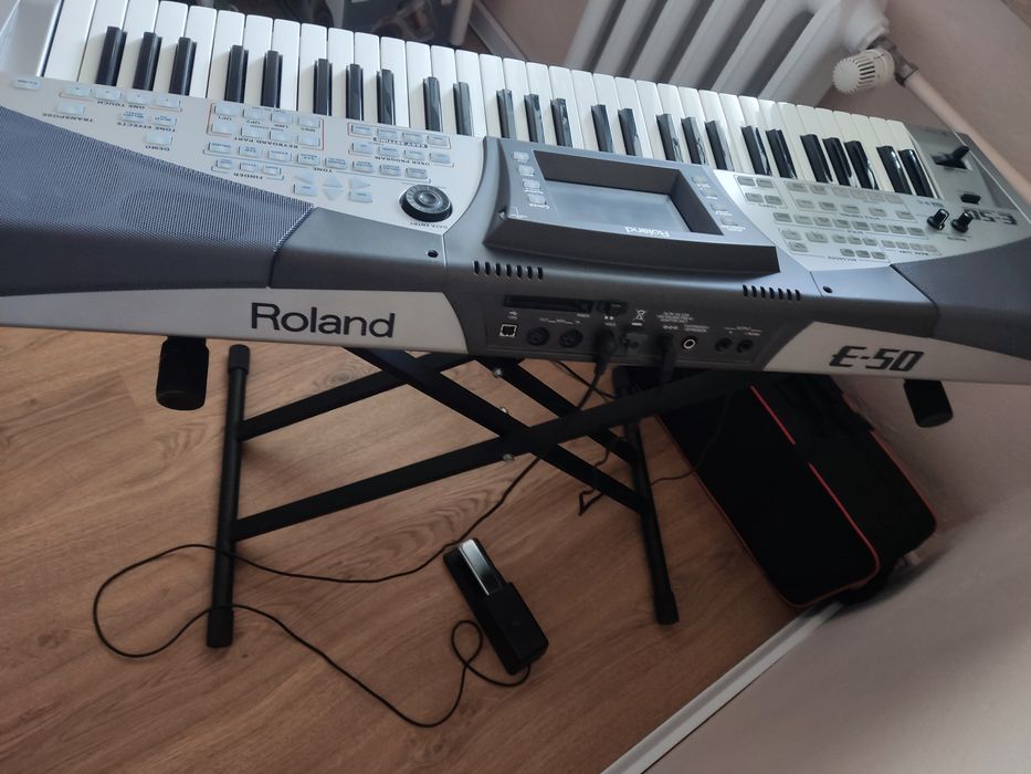 Roland e50, statyw, pedał sustain rolanda i instrukcja pl eng Błonie ...