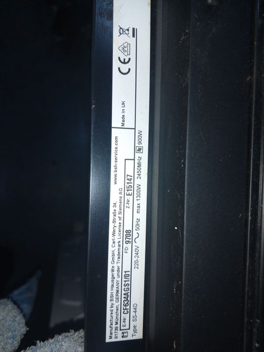 Microondas Siemens série IQ, peças...