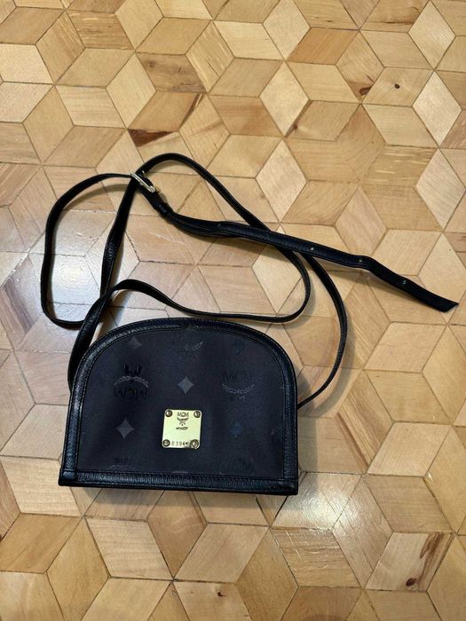 torebka Vintage MCM Crossbody Small Bag Monogram Pattern Black Gold