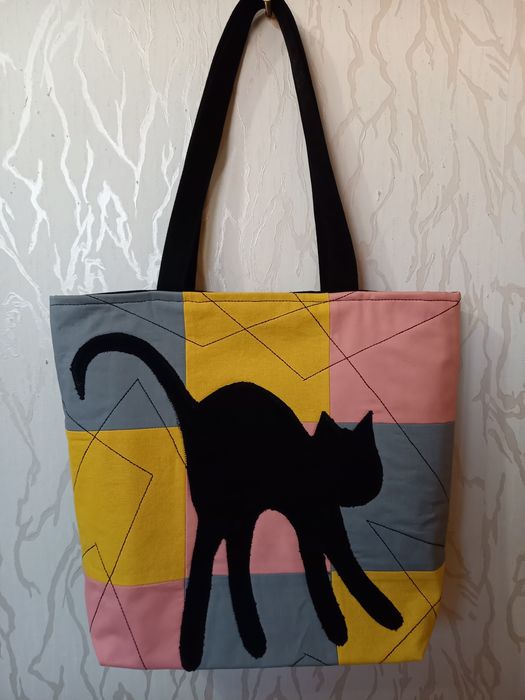 Шопер сумка джинсова ,аплікація. Ручна робота.