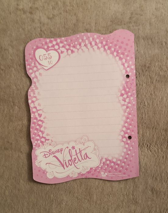 Duża naklejka / karteczka do segregatora Disney Violetta