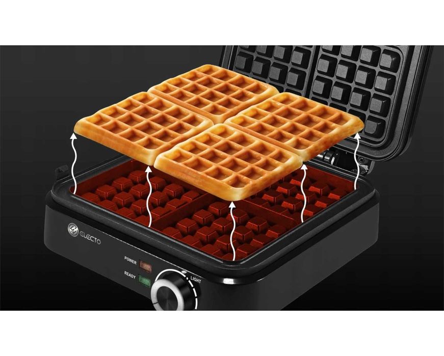 Gofrownica 4 Gofry Regulacja Temperatury Nieprzywierające Płyty 2000W