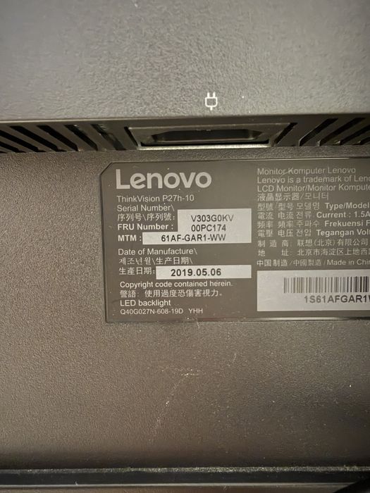 Vendo Monitor Lenovo 27