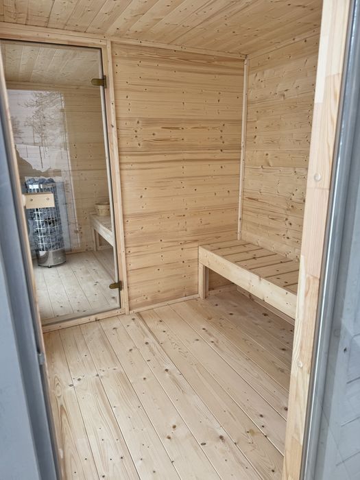 Sauna ogrodowa ocieplona z przedsionkiem elektryczna  LUB drewno