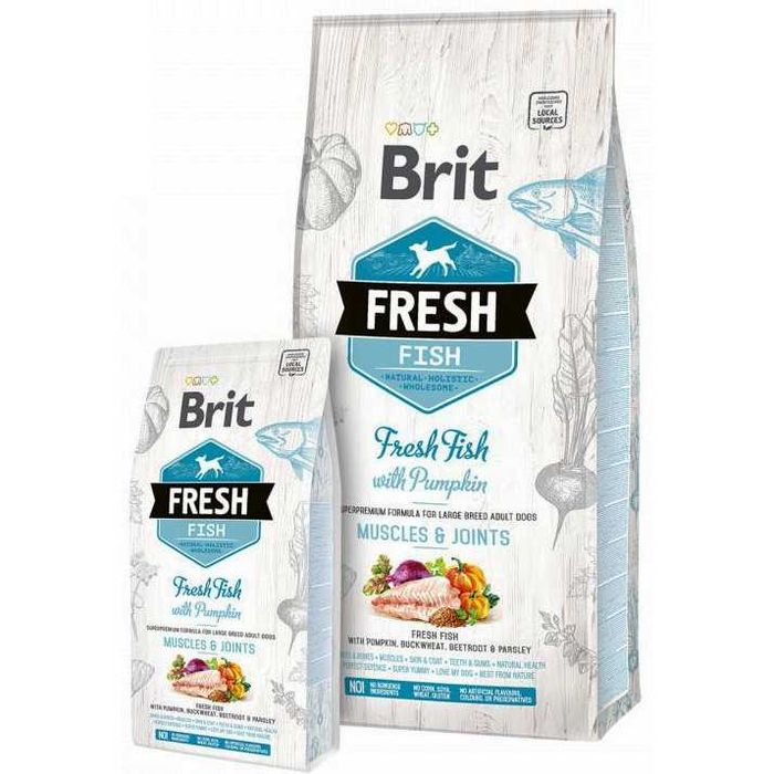 Корм для дорослих собак великих порід Brit Fresh Fish (риба)