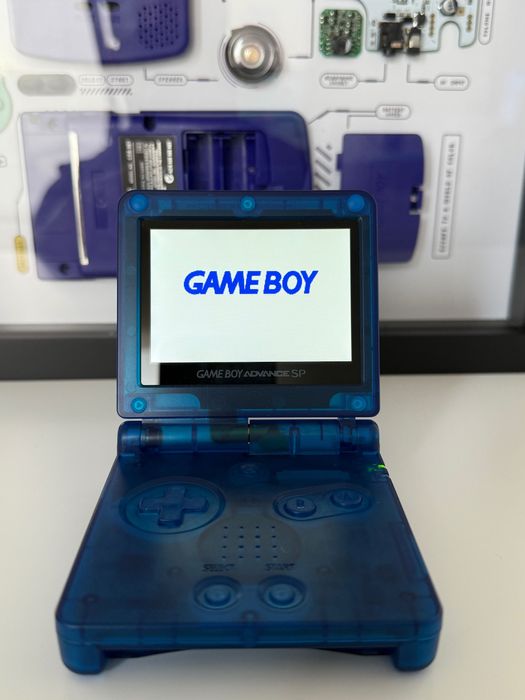 Gameboy advance SP IPS v5 extremeRate shell USBC Battery mod