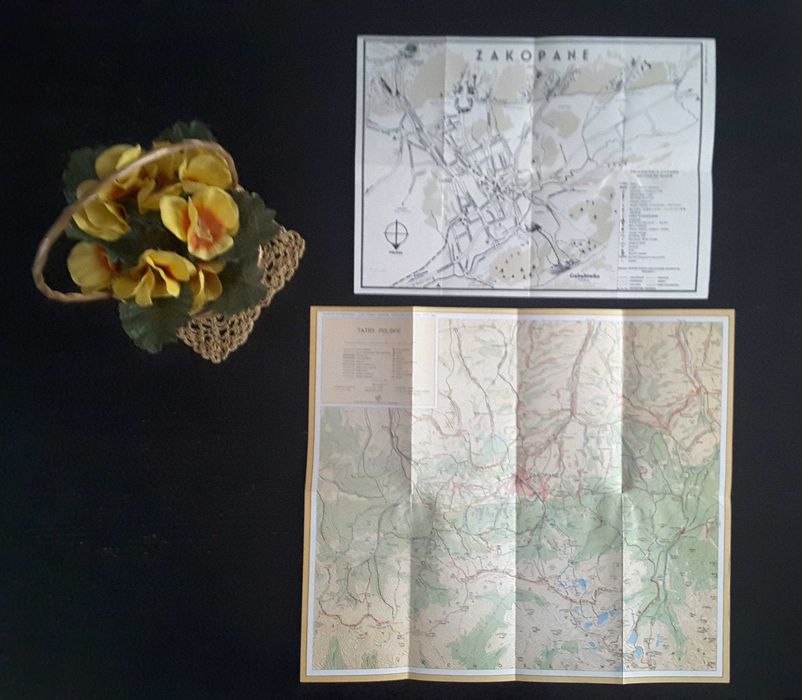 2 mapy mapki : Zakopane i okolica z okresu PRL
