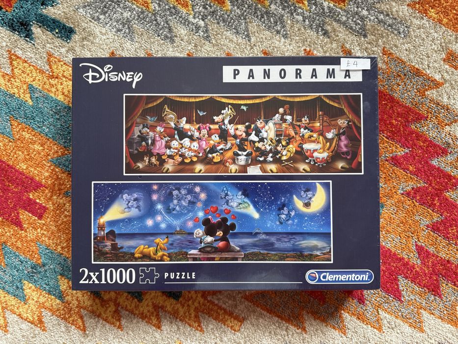 Пазли панорамні Disney два в одному 2x1000 Clementoni (2000) #98128 Mickey Minnie
