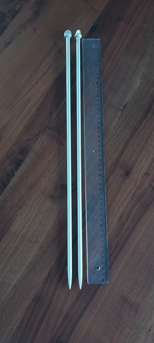 3 x Agulhas longas de tricô + saco