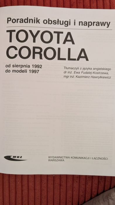 Toyota Corolla E10, modele 1992-1997 HAYNES Poradnik obsługi i naprawa