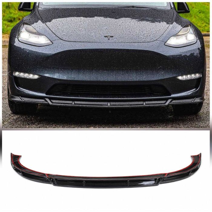 Cплиттер на Tesla Model Y диффузор спойлер зеркала пороги губа сплiтер