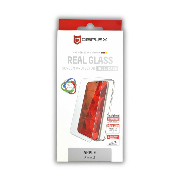 Apple iPhone 16 DISPLEX Real Glass + Case Zestaw
