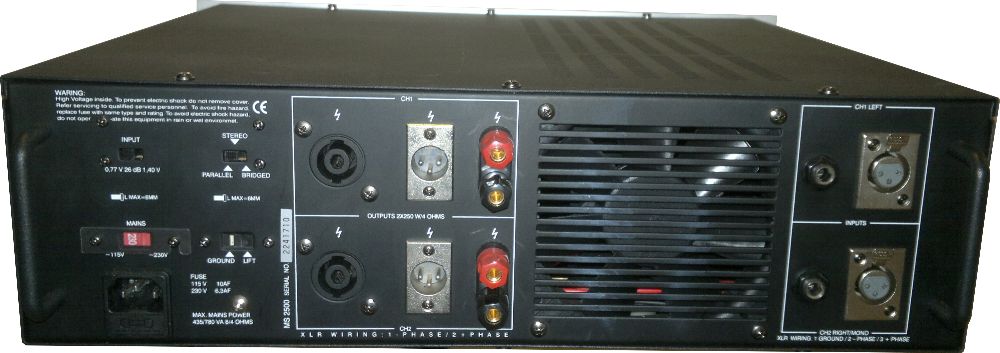 Amplificador PA de som profissional