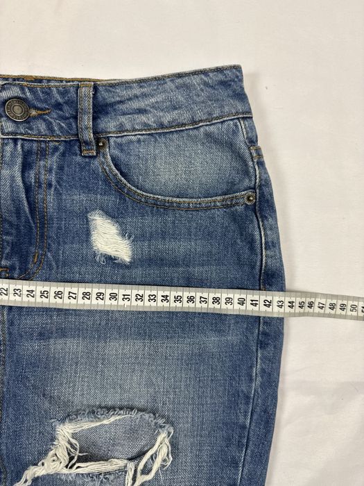 The Kooples jeansowa spodnica z przetarciami / dziurami