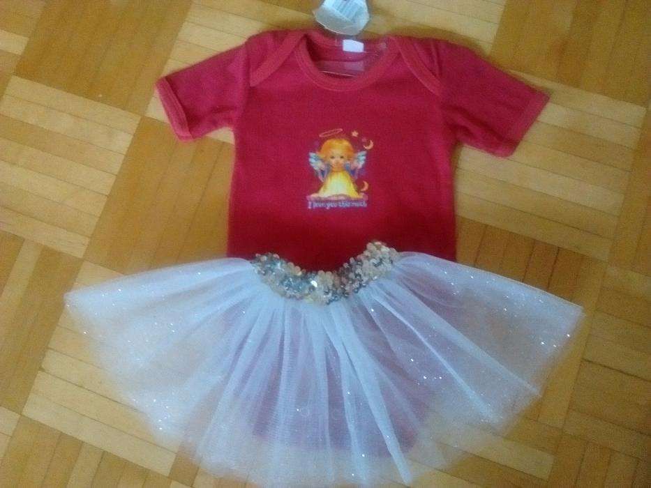 Komplet body + tiulowa spódniczka 62 68