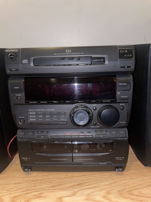 Sistema de Som Sony MHC-551 (Hi-Fi com Leitor CD, Cassetes e Colunas)
