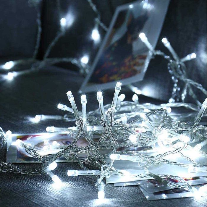 Luzes brancas de árvore de Natal, 20 m, 200 LED, c/ controlo remoto