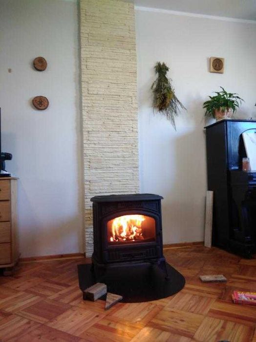 tani PIEC koza k6 ECO żeliwna z dolotem komin zewnętrzy izolowa MONTAŻ