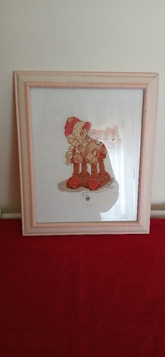 Quadro bordado a ponto cruz