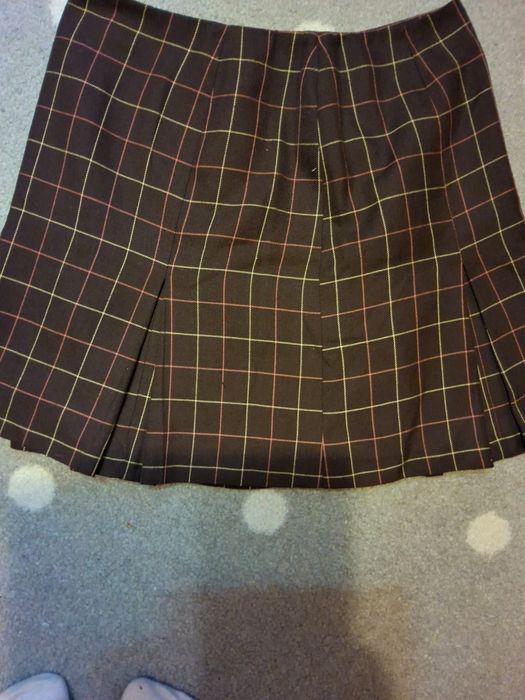 Spódnica brązowa w kratę krata must have krótka