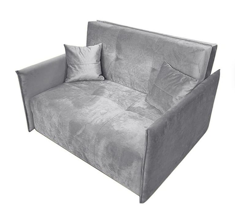Sofa z funkcją spania velvet monolith szara „amerykanka”