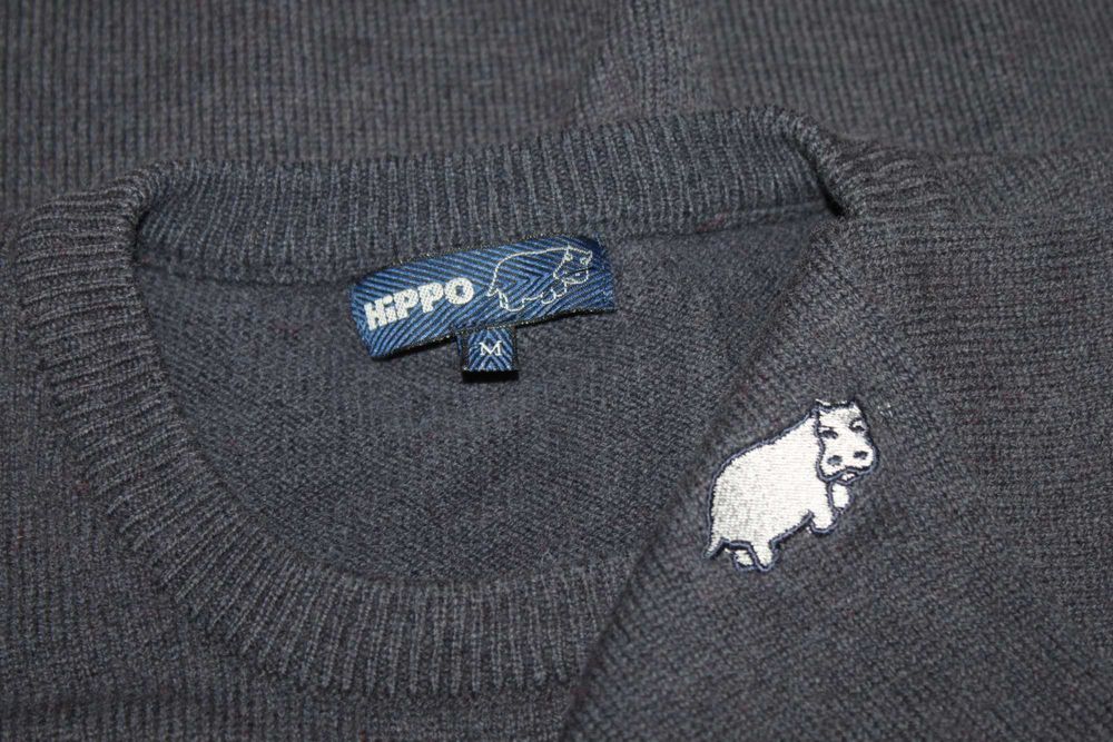 Мужской шерстяной свитер lambswool hippo l-xl