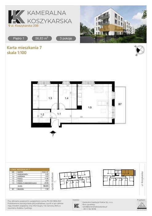 Płaszów, nowe 3 pok., balkon 7,5 m2, bezpośrednio!
