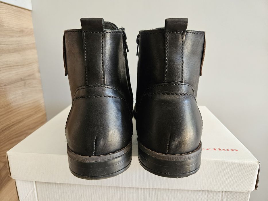 Buty męskie zimowe trzewiki ocieplane skórzane skóra Polbut 44