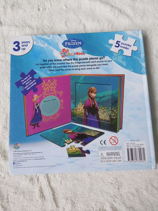 Kraina Lodu Elsa Frozen Książka - puzzle 5 x 12 elem. - po angielsku