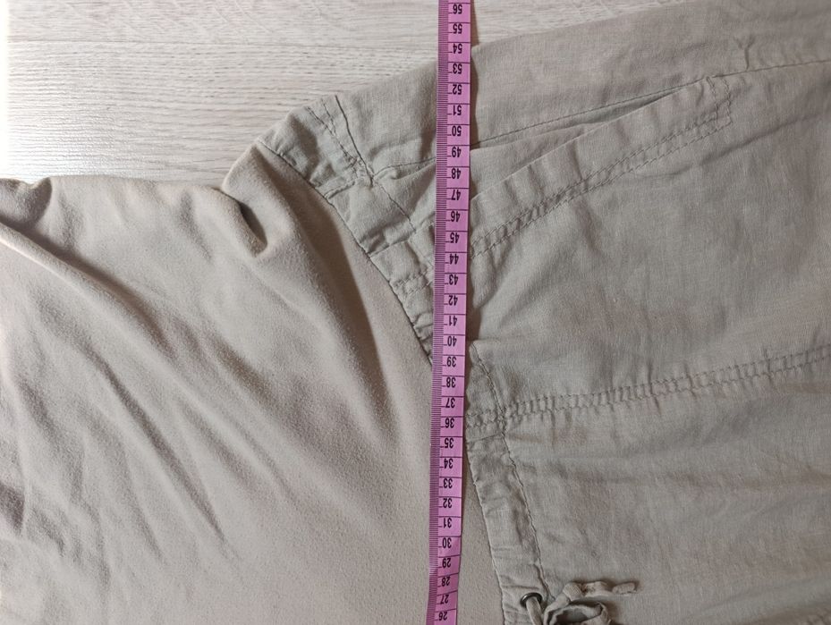 Lniane spodnie ciążowe H&M Mama len bawełna 44 XXL