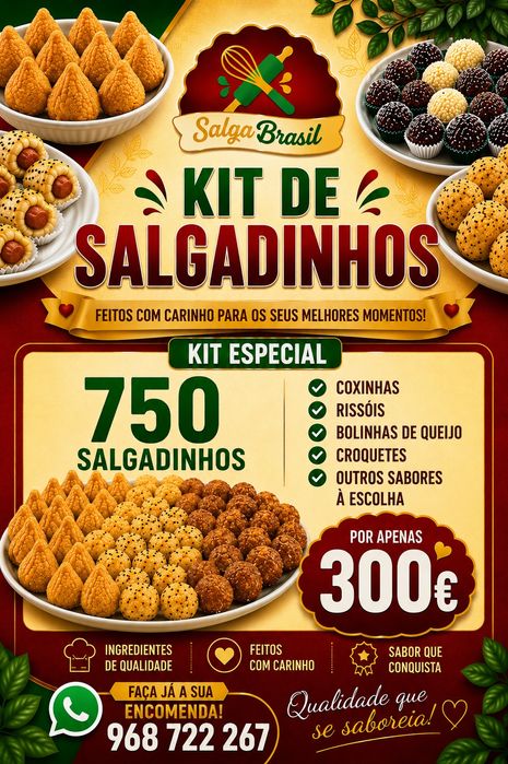 Kit Festa Salgadinhos doces e Bolo