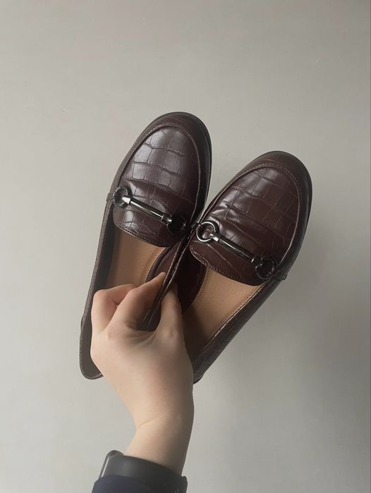 Нові коричневі лофери мокасини сліпери туфлі Zara еспадрилі топсайдери