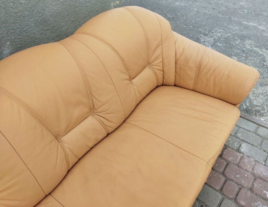 Кожаный  диван трехместный  «Naturia» Long Life! из Германии! (190703)