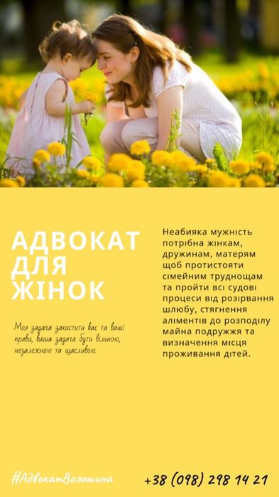 Адвокат Волошина Олена Цивільні і Кримінальні справи м.Новомосковськ