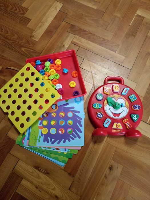 Guziki pinezki zegar dla dzieci