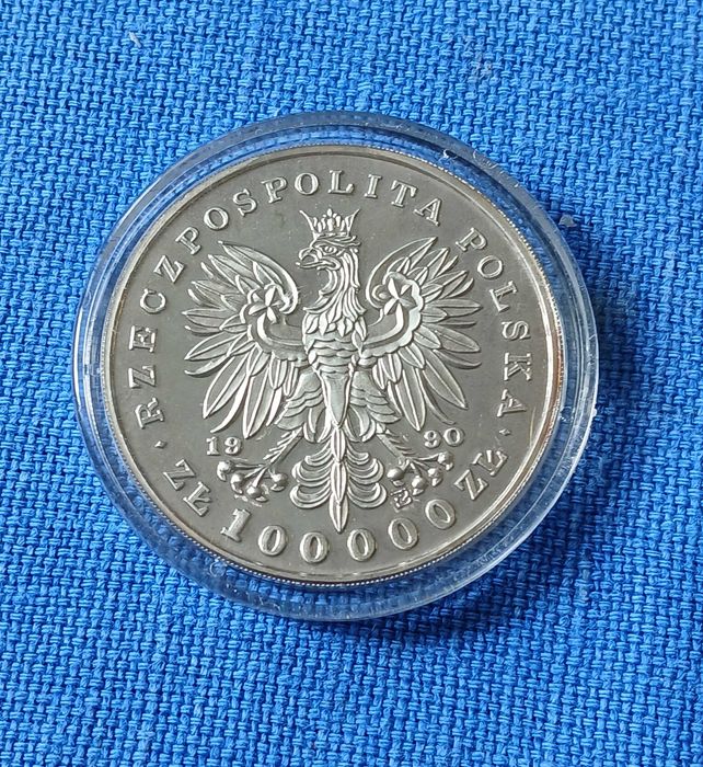 100 000 zł Józef Piłsudski 1990 tryptyk