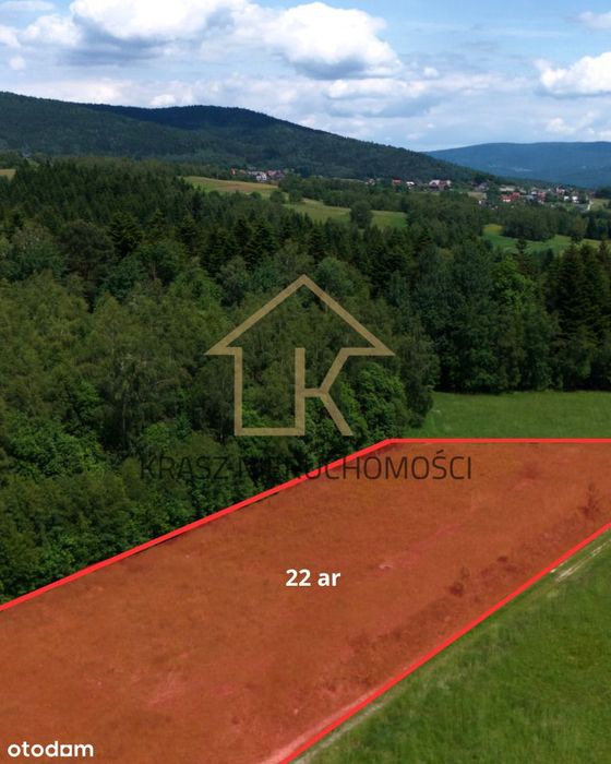 Widokowa działka 2292 m² w Naprawie