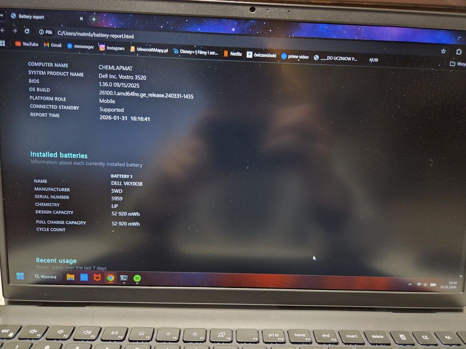 Laptop DELL Vostro V3520, Intel Core i7, 16GB DDR4, SSD  512 GB, Win11