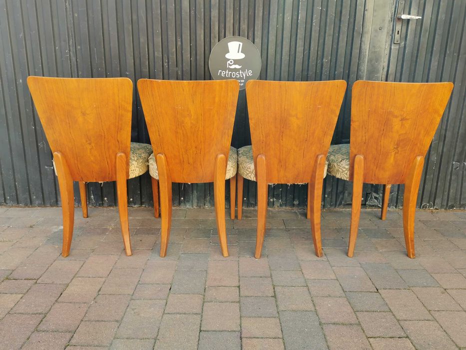 Krzesła ART DECO H-214 proj. J. Halabala, Czechosłowacja 30-50, Retro