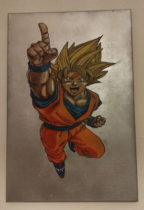 Tela em acrílico Son Goku.