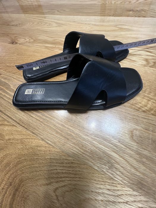 Skórzane Klapki ze skóry naturalnej 39  Lucky Shoes