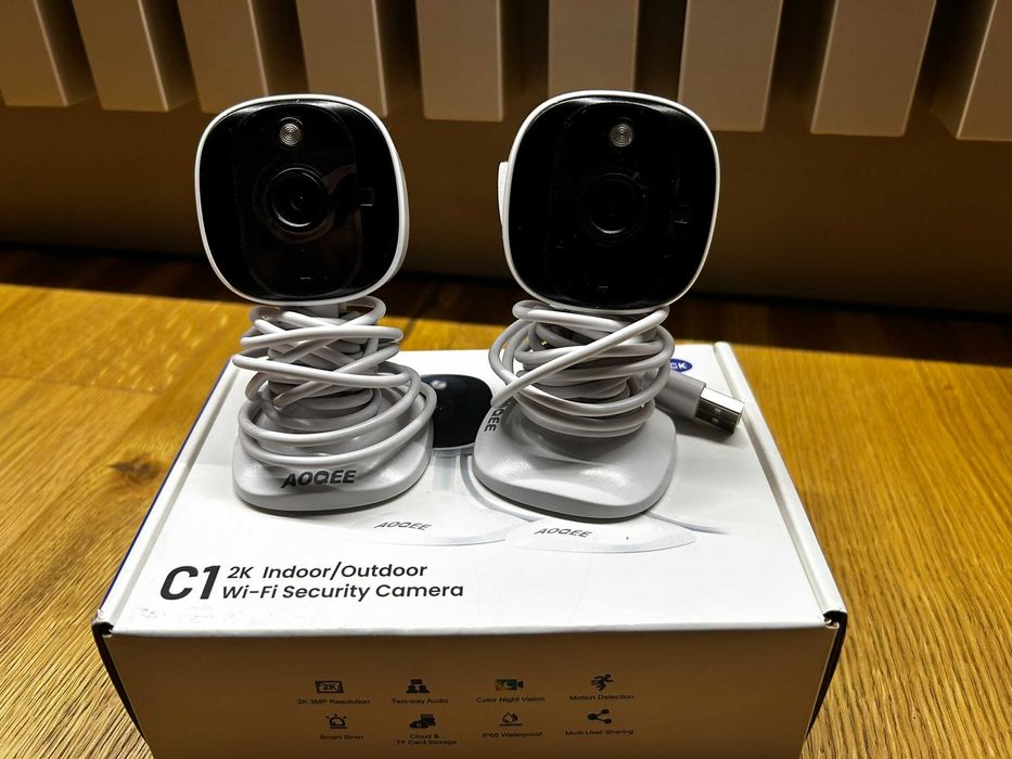 2x Kamera Wi-Fi AOQEE C1, CCTV ip65 2k