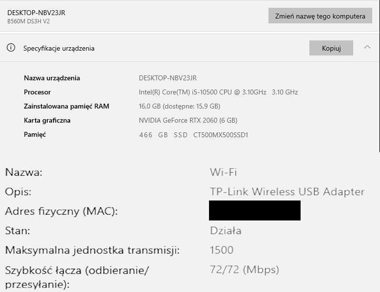 Komputer Gamingowy i5 10th | 16GB | RTX 2060 6GB