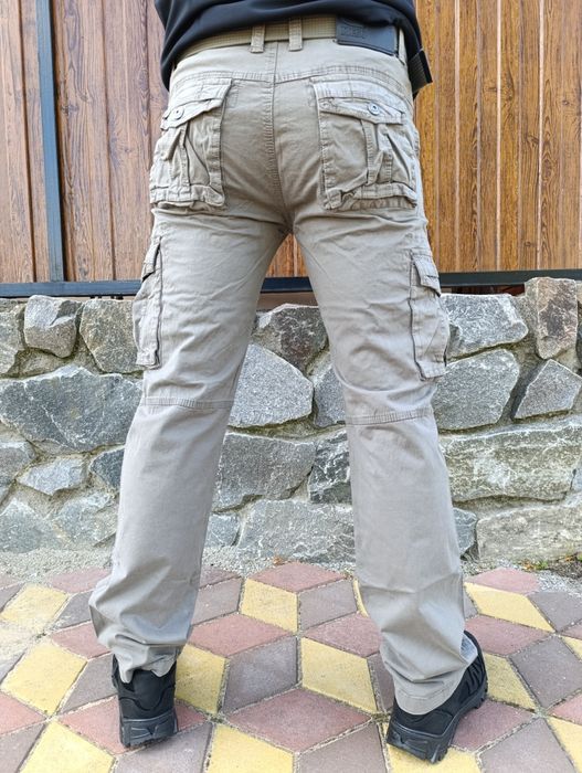 Мужские карго штаны чёрные олива серые синие коричневые итено