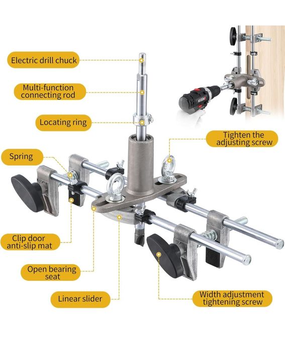 Kit ferramentas instalação fechadura porta madeira