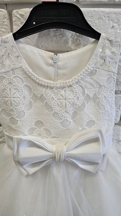 Sukienka biała 80 86 chrzest komunia Boże Ciało