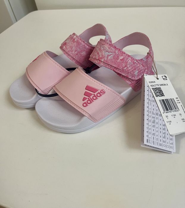 Sandały dla dziecka dla dziewczynki lekkie na rzepę Adidas różowe