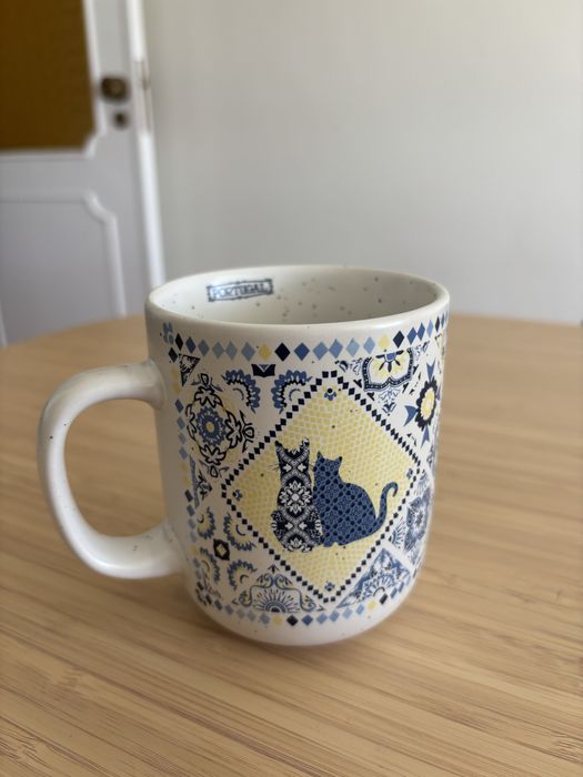 Caneca grande gatos azulejo português PortugArt