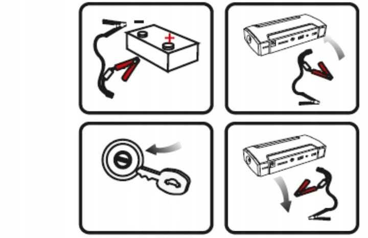ZESTAW jump starter rozruch booster powerbank 12800mAh młotek kable